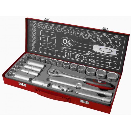 FORTUM hlavice nástrčné, sada 29ks, 1/2" 4700001