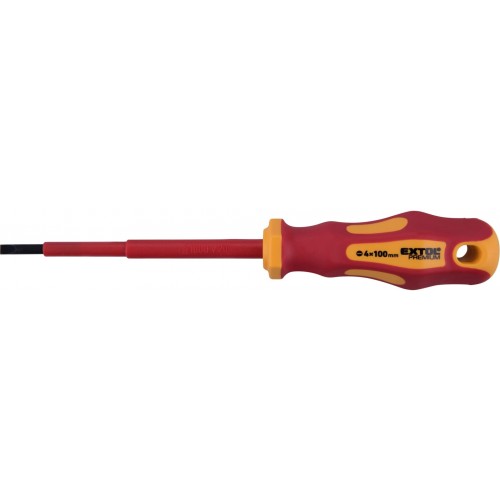 EXTOL PREMIUM šroubovák elektrikářský, (-)4x100mm, VDE, CrV 53074 EXTOL PREMIUM šroubovák elektrikářský, (-)4x100mm, VDE, CrV 53074