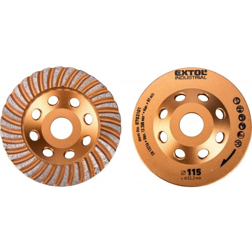 EXTOL INDUSTRIAL kotouč diamantový brusný lamelový,115x22,2mm 8703101