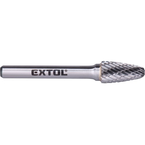 EXTOL INDUSTRIAL fréza karbidová, kulatý oblouk, pr.10x20mm/stopka 6mm,sek střední (double-cut) 8703754
