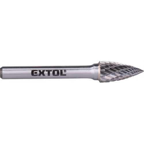 EXTOL INDUSTRIAL fréza karbidová, ostrý oblouk, pr.10x20mm/stopka 6mm,sek střední (double-cut) 8703764
