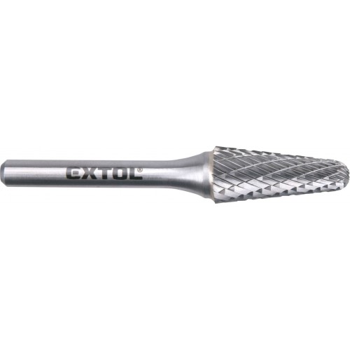 EXTOL INDUSTRIAL fréza karbidová, konická 14° zakulacená, pr.12x28mm/stopka 6mm,sek střední (double-cut) 8703785