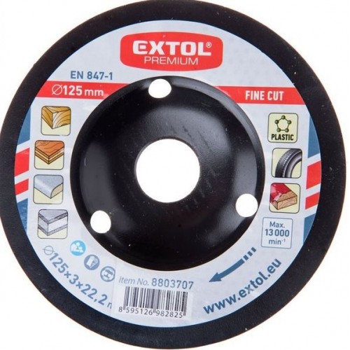 EXTOL PREMIUM kotouč rašplový na dřevo, 125x3x22,2mm, jemný sek 8803707