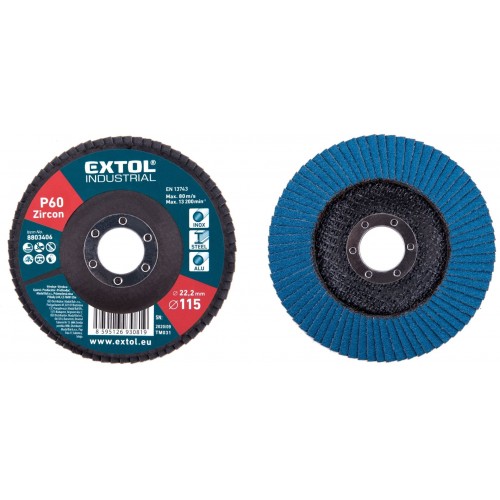 EXTOL INDUSTRIAL kotouč lamelový šikmý zirkonový, P60, 115mm 8803404 EXTOL INDUSTRIAL kotouč lamelový šikmý zirkonový, P60, 115mm 8803404