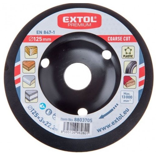 EXTOL PREMIUM kotouč rašplový na dřevo, 125x3x22,2mm,hrubý 8803705