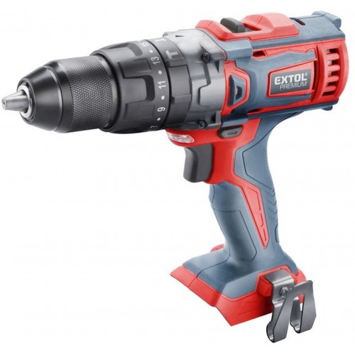EXTOL PREMIUM Aku vrtací šroubovák s příklepem SHARE20V, 20V Li-ion, bez baterie a nabíječky 8891805