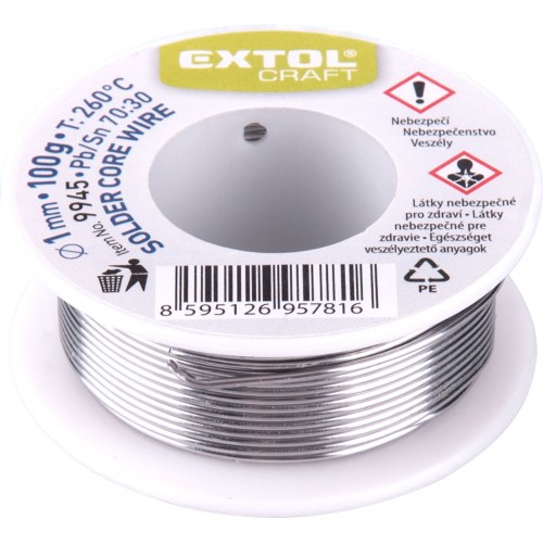 EXTOL CRAFT cín pájecí Ø 1mm, 100g 9945 EXTOL CRAFT cín pájecí Ø 1mm, 100g 9945