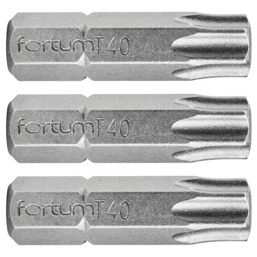 FORTUM hrot TORX, sada 3ks, T 40x25mm, S2 4741440 FORTUM hrot TORX, sada 3ks, T 40x25mm, S2 4741440