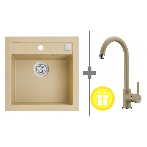 ALVEUS Set dřez Formic 20 +baterie AM 120 v béžové + dárek