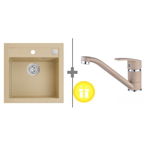 ALVEUS Set dřez Formic 20 +baterie Nina v béžové + krájecí deska