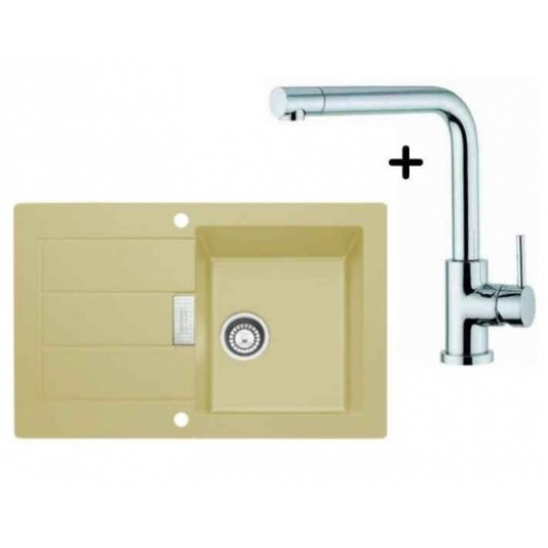 Franke SET T2 tectonitový dřez SID 611-78 kávová + dřezová baterie FN 0147 Franke SET T2 tectonitový dřez SID 611-78 kávová + dřezová baterie FN 0147