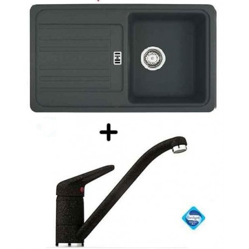 Franke SET G19 granitový dřez EFG 614-78 grafit + dřezová baterie FC 9541.099