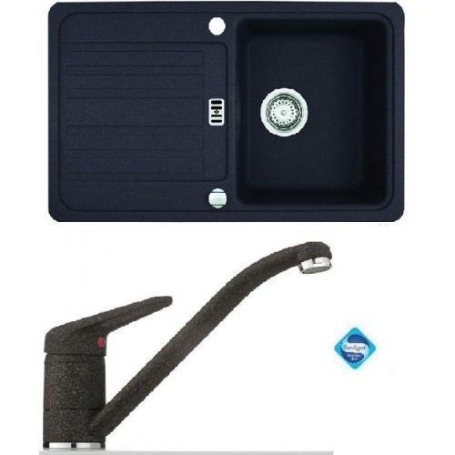 Franke SET G19 granitový dřez EFG 614-78 onyx + dřezová baterie FC 9541.071