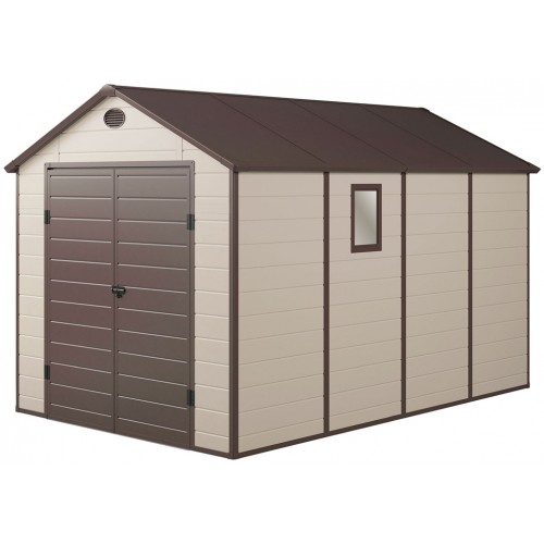 G21 Zahradní domek PAH 882 - 241 x 366 cm, plastový, béžový 6390034