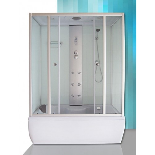 Roltechnik GENT WHITE Celoskleněný masážní box, stříbro/transparent