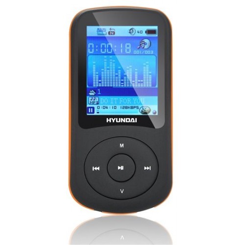HYUNDAI MPC 401 FM MP3/MP4 Přehrávač 8 GB, černý - oranžový proužek