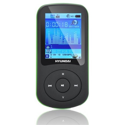 HYUNDAI MPC 401 FM MP3/MP4 Přehrávač 2 GB, černý - zelený proužek