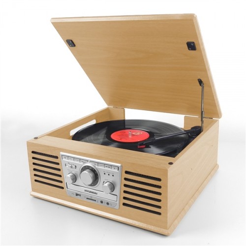 HYUNDAI RTC 290 SU RIP Retro gramofon s CD, světlý buk