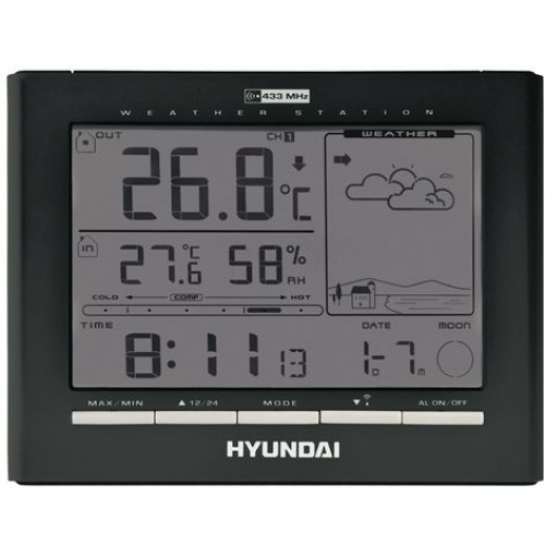 HYUNDAI WSC 2180 Meteorologická stanice, černá
