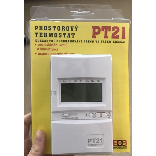 VÝPRODEJ ELEKTROBOCK PT21 Prostorový digitální termostat POŠKOZEN OBAL, FUNKČNÍ!!!!