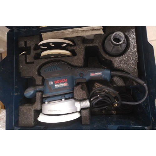 VÝPRODEJ BOSCH GEX125-150AVE excentrická bruska 060137B101L-Boxx, CHYBÍ BRUSNÉ PAPÍRY, POUŽITÁ!!