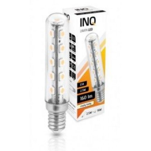 INQ LED žárovka, E14 2,5W T18L, teplá bílá, válcová IN051946