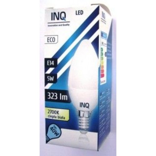 INQ LED žárovka, E14svíč.5W B37, teplá bílá IN712261 INQ LED žárovka, E14svíč.5W B37, teplá bílá IN712261