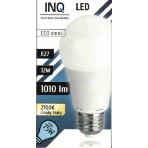 INQ LED žárovka, E27 12W A60, teplá bílá IN714586