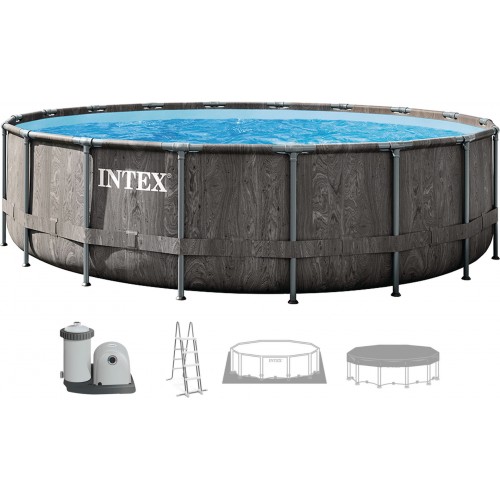 INTEX GREYWOOD PRISM FRAME Kulatý bazén 549 x 122 cm s kartušovou filtrací 12V 26744GN