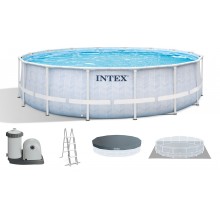 INTEX CHEVRON PRISM FRAME Kulatý bazén 488 x 122 cm s katušovou filtrací 220-240V 26746NP