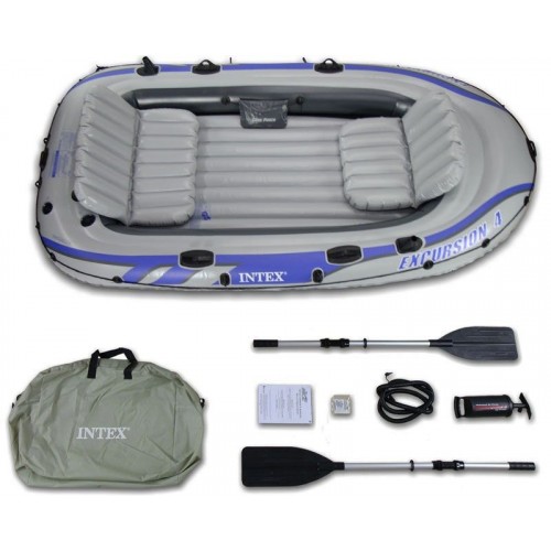 INTEX Excursion 4 Set Nafukovací člun s vesly a čerpadlem 68324NP