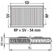 VÝPRODEJ Kermi Therm X2 Profil-kompakt deskový radiátor 12 500x500 FK0120505 POŠKOZENÝ OBAL!!