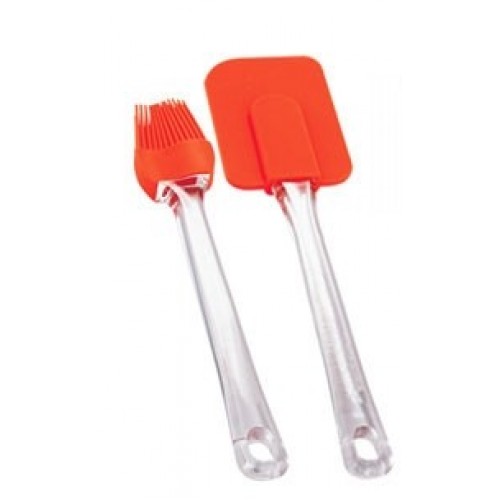 KAISERHOFF Stěrka + štětec, silikon - sada 2 ks, oranžová KH-1139oran KAISERHOFF Stěrka + štětec, silikon - sada 2 ks, oranžová KH-1139oran