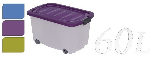 KAISERHOFF Pojizdý úložný plastový box s klip víkem 60 l 59x38x44,  KO-890274zele