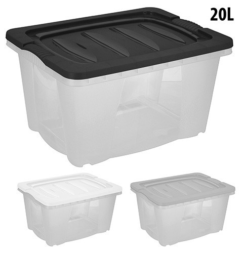 KAISERHOFF Úložný plastový box s víkem 20 l 43,5x33x33,5 cm KO-913239cern KAISERHOFF Úložný plastový box s víkem 20 l 43,5x33x33,5 cm KO-913239cern