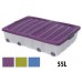 KAISERHOFF Pojízdný úložný plastový box s klip víkem 55 L 80x60x17 cm KO-928199zele