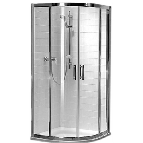 KOLO Geo-6 čtvrtkruhový sprchový kout 80x80 cm, posuvné dveře, sklo čiré/profil stříbrný, část 2/2 GKPG80R22003B