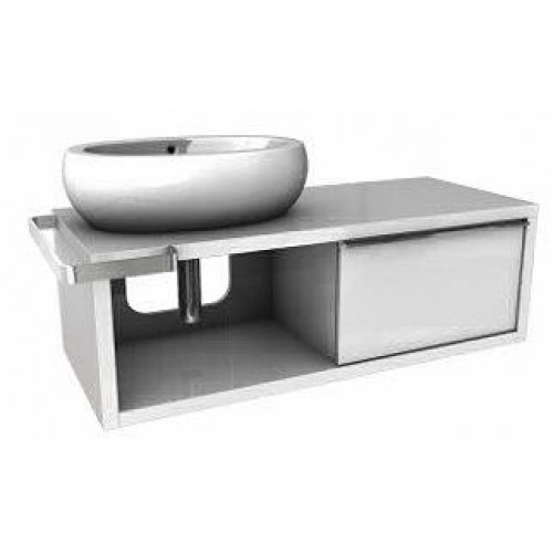 KOLO Ovum by Antonio Citterio skříňka pod umyvadlo, závěsná, 127 x 39,9 cm, levá, lesklá bílá 89234