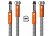 MERABELL Aqua,hadice pro vodovodní baterie, G3/8"-M10x1 dlouhý závit-2ks+perlátor,délka 50cm M0014