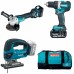 MAKITA DLX3152TX1 Aku sada DDF484Z+DGA511Z+DJV180Z Li-ion LXT 18V/5,0Ah+Taška