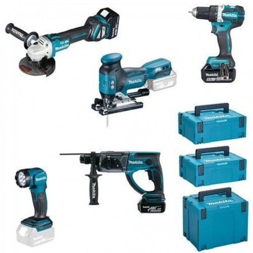 MAKITA DLX5066TJ Aku sada DDF484+DGA513+DHR202+DJV181+DML815+(3x18V/3*5Ah)+(3x MAKPAC)