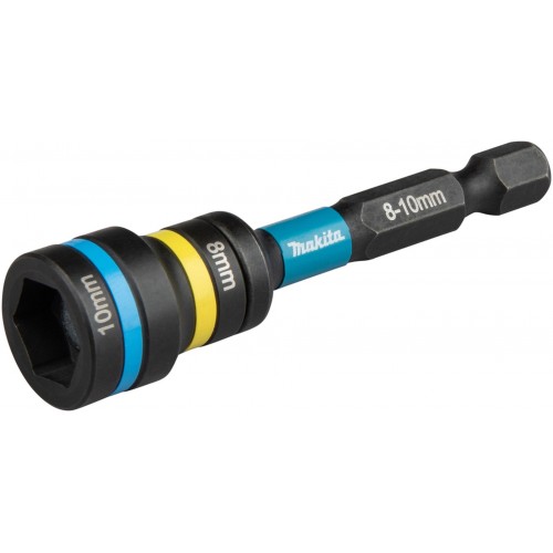 MAKITA E-29789 Klíč nástrčný 2v1 s držákem šestihran 65mm, IMPACT BLACK 8-10mm