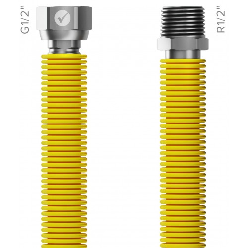 MERABELL Gas Flexi Hadice R1/2"-G1/2" 30-60cm - 1ks žlutá M0040