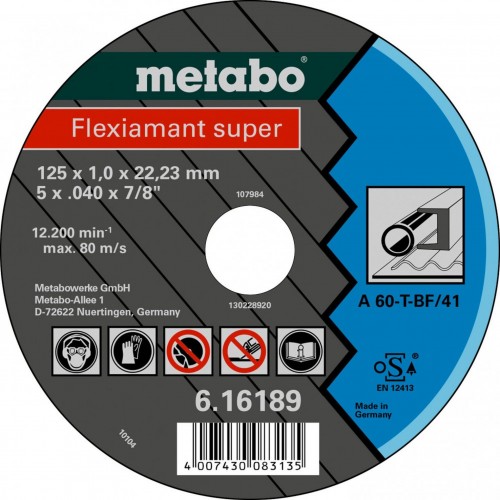 Metabo Flexiarapid Super Řezný kotouč 125 x 1,6 x 22,23 ocel , TF 41 616192000