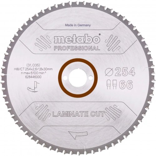 Metabo Pilový kotouč "laminate cut - professional" 254x30 Z66 FZ/TZ 0° 628446000 Metabo Pilový kotouč "laminate cut - professional" 254x30 Z66 FZ/TZ 0° 628446000
