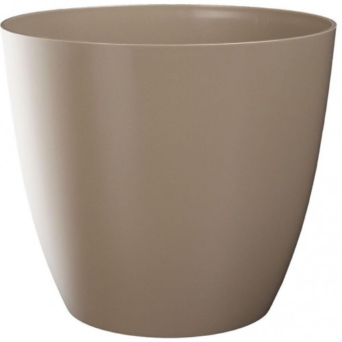 PLASTKON Dekorativní květináč Ella 21 cm lesklá taupe