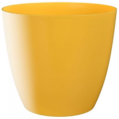 PLASTKON Dekorativní květináč Ella 21 cm lesklá žlutá