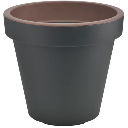 PLASTKON Dekorativní květináč Metro Twist'n'Roll 29 cm antracit/taupe