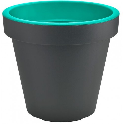 PLASTKON Dekorativní květináč Metro Twist'n'Roll 39 cm antracit/tyrkys