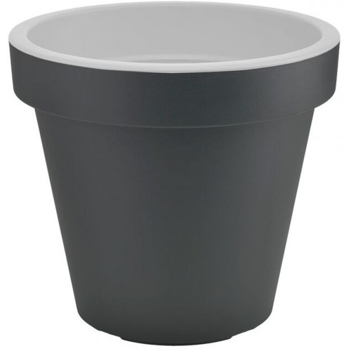 PLASTKON Dekorativní květináč Metro Twist'n'Roll 39 cm antracit/bílá